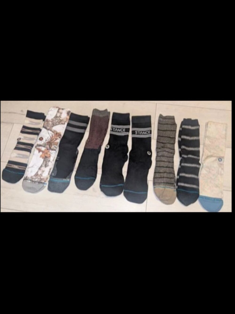 Lot of 9 STANCE Crew Socks Mens size Reg & L